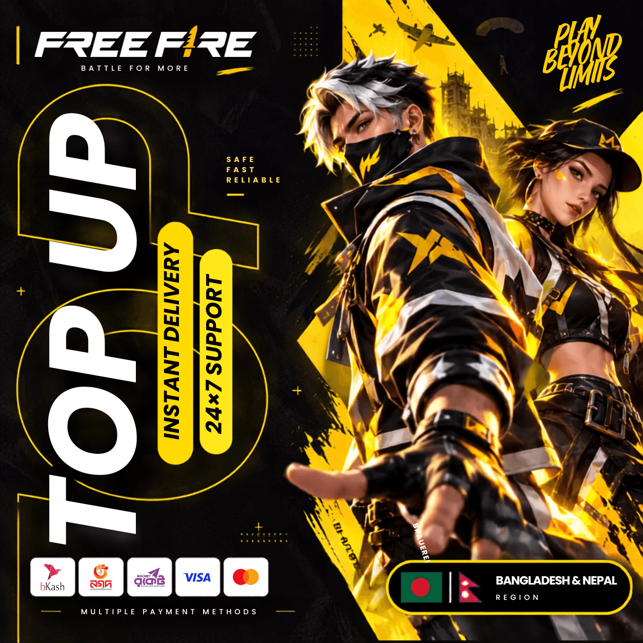 Free Fire Diamonds Top Up – Bangladesh & Nepal Region product image 1